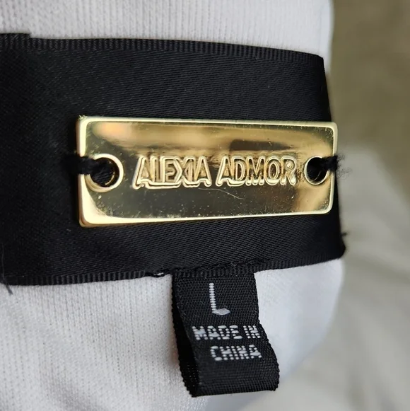 ALEXIA ADMOR Sadee Dress Light Ivory White Size Large - Picture 5 of 14